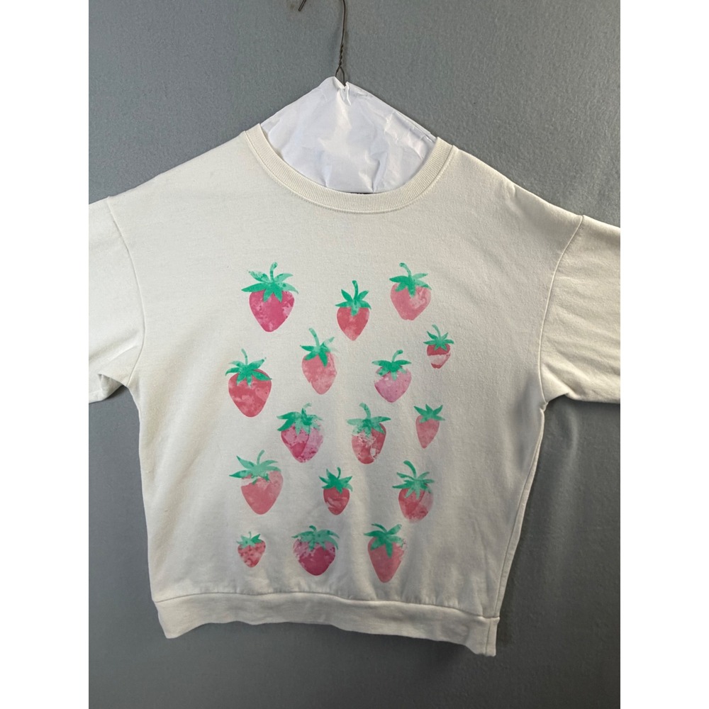 Special Thanks Women S Sweatshirt Cream Excellent Strawberry Print Pullover